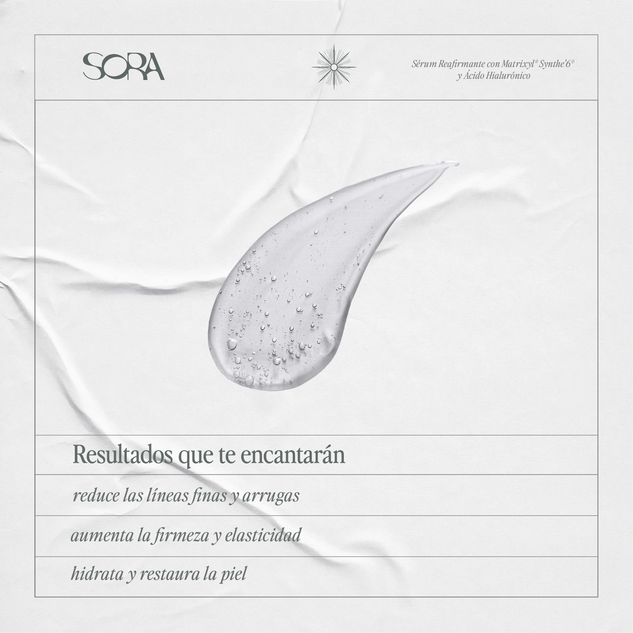 Sérum Reafirmante con Matrixyl® Synthe’6® y Ácido Hialurónico